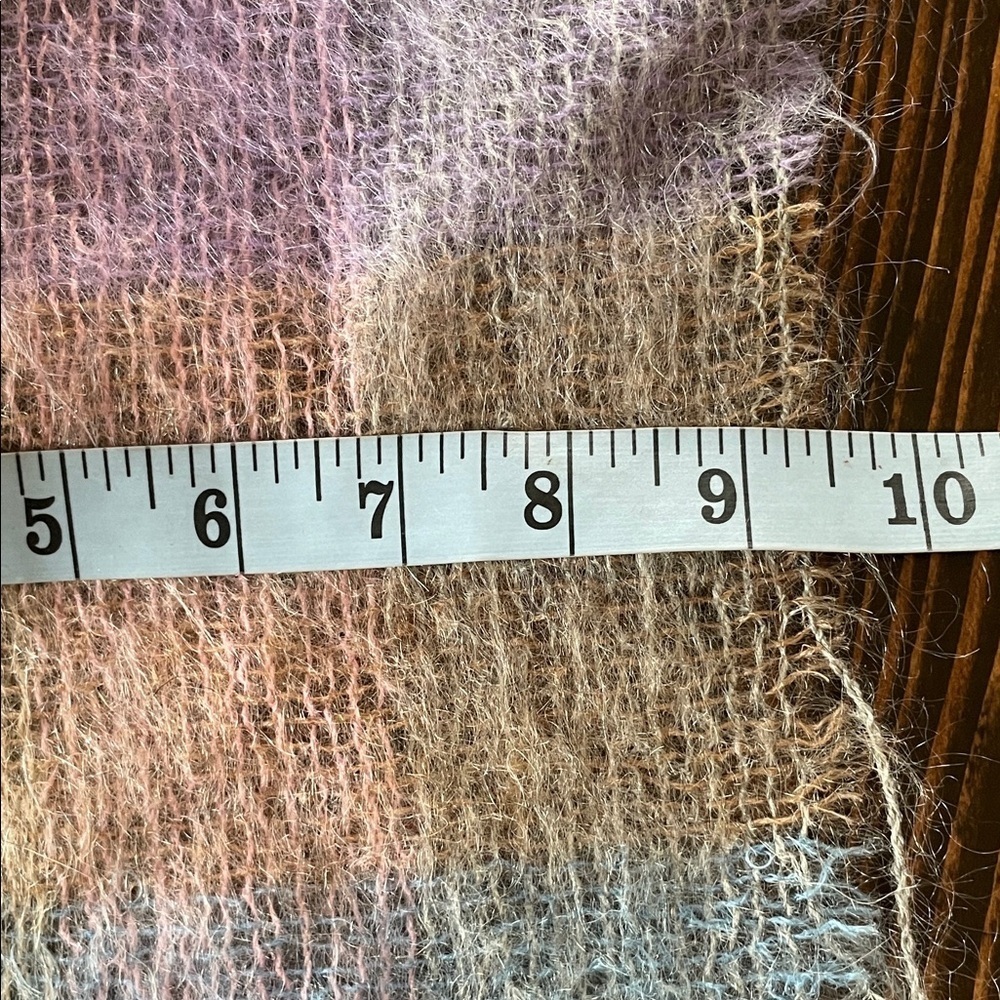 Vintage Mohair Argyle Rectangular Plaid Multicolor Scarf - Picture 10 of 10